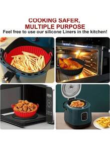 1pc Flexible Silicone Air Fryer Mold, Reusable, Dishwasher Friendly, Random Color Air Fryer Baking Tray, Grill Plate, Bowl, Non-Stick Mat, Thickened Silicone Bakeware Set