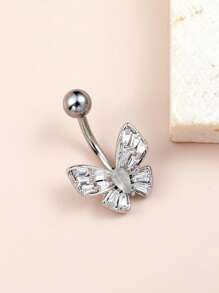 1 pièce Anneau de nombril en acier inoxydable 316 avec un joli nœud rose en zirconium. Bijou de piercing corporel doux et délicat, idéal pour un port quotidien avec plusieurs options de couleurs