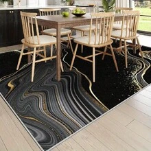 A Large Area Rug, An Ultra-Value Lightweight And Portable Option Featuring Personalized Black Abstract Patterns. This Luxurious Area Rug Complements Various Home Decors, Is Premium Machine-Washable, And Crafted With High-Density Material With Non-Slip Bottom Granules For Fade Resistance. Back To School Entryway Decor Bathroom Kitchen Decor - Multicolor - View 3