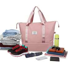 New Travel Duffle Bag, High Capacity Foldable Travel Duffel Bag Carry On Bag Gym Bag For Men And Women - Màu tím  Violet - Xem 10