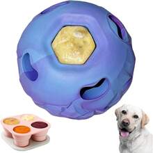 Dog Enrichment  – Bite & Brush Freeze Ball, Large Dog, Interactive Chew For Large Aggressive Chewers , Freezable Bone For Dogs, Homemade Treat Dispenser, Easy To Clean - Blue - View 1