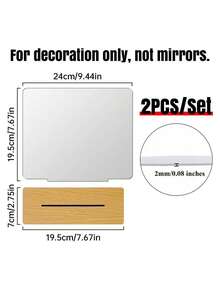 1pc Round Acrylic Makeup Mirror, Decoration Table Vanity Mirror With Stand For Student Dormitory Bedroom Best Gifts Birthday Graduation Home Decor Back To School Room Decor School Supplies