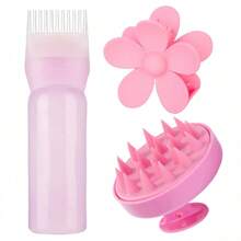 Set de 16 piezas que incluye: diademas con cinta, cintas para la cara/muñeca, pinzas para el cabello con flores, masajeador del cabelludo, cepillo de champú, para el cuidado diario, faciales, viajes, con artículos a juego de color adecuados para el hogar, vuelta al colegio, verano y viajes