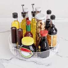 360°   回転トレイレイジースーザン冷蔵庫オーガナイザーターンテーブル収納トレイクリア食品収納オーガナイザースパイスラックキッチンオーガナイザー - 緑-S - チェックする 4