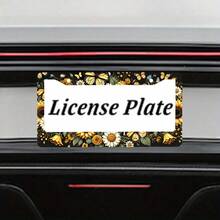 Sunflower License Plate Frame,Yellow License Plate Frame,License Plate Frame,Rust-Proof Waterproof 2 Hole License Plate Holder Men Women 12.2 X 6 Inch,2PC - 12x6 Inch - View 7