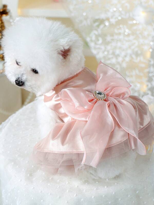 1 Pc Pet Clothes Dog/Cat Outfits, Small/Puppy Dress Up Apparel, Casual Chic & Adorable Romantic Lace Rose Wedding Dress Series