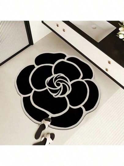 花卉图案浴室地垫，防滑浴室地垫，浴室地垫，快速吸水，快干，浴室厨房装饰厨房地毯