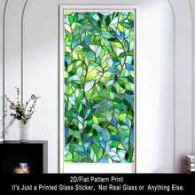 1PC, 2D Flat Dense Vine Green Pattern Frosted Glass Window Film, Transparent PVC Adsorption Glass Door And Window Decoration, Removable Reusable Glass Stickers. 17.71x39.37 Inches (45x100 Cm), Suitable For Home, Kitchen, And Room Use - 17.71*39.37in (45*100cm) - 查看 6