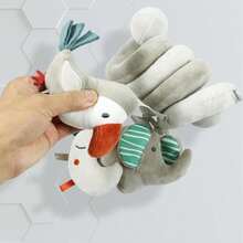 婴儿汽车座椅玩具，可移动毛绒螺旋悬挂玩具，适用于婴儿车，婴儿感官早教玩具