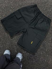 Pantalon cargo multi-poches pour hommes 2025, Short cargo de couleur unie multi-poches à la mode