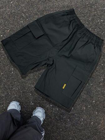 Pantalon cargo multi-poches pour hommes 2025, Short cargo de couleur unie multi-poches à la mode