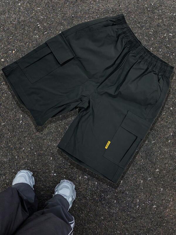 Pantalon cargo multi-poches pour hommes 2025, Short cargo de couleur unie multi-poches à la mode