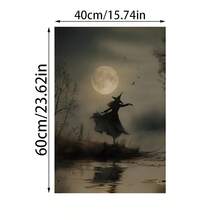 1 件复古万圣节女巫艺术海报，黑暗学院恐怖女巫帆布画，防水帆布墙艺术，艺术墙画，可作为礼物，可作为客厅、卧室、浴室、办公室、走廊、厨房装饰、房间装饰、家居装饰的装饰品（可选框架） - 彩色 - 查看 18