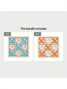 1pc High Quality Wooden 9-Grid XO Tic Tac Toe Board Game, Trains Logic Thinking, Birthday/Christmas/Halloween Gift, Perfect Present