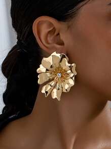 1 Paar elegante und vielseitige Ohrstecker mit Emaille und Kristallblumen, geeignet für Partys, Treffen, Bankette, als Geschenk für Frauen