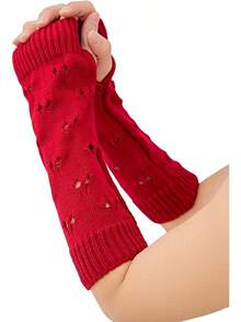 Fingerless Arm Warmers For Grunge Punk Style Accessories - Đỏ - Xem 3