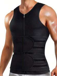 1 件男士桑拿双肩带背心、运动吊带背心、氯丁橡胶运动运动衫、健身腰带，适合锻炼、居家运动和散步、腰部修剪器和健身腰带