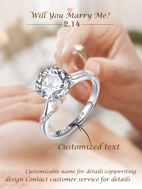Customizable Text Rings, Suitable For Women/Men Daily Wear, Engagement Rings, Valentine's Day Gifts, Personalized Jewelry Gifts For Her/Him