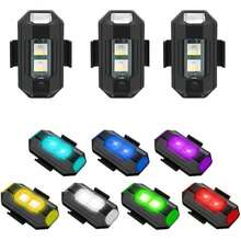 Conjunto de 10 Luces LED Estroboscópicas Anticolisión Recargables en 7 Colores: Ideal para Motocicletas, Drones y Vehículos Nocturnos - Negro - Ver 1