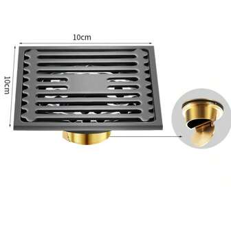 Floor Drain; Full Copper Floor Drain Core, 304 Stainless Steel Shower Room, Washing Machine, Drain, Anti-Insect, High Capacity Drainage, Odor-Proof.