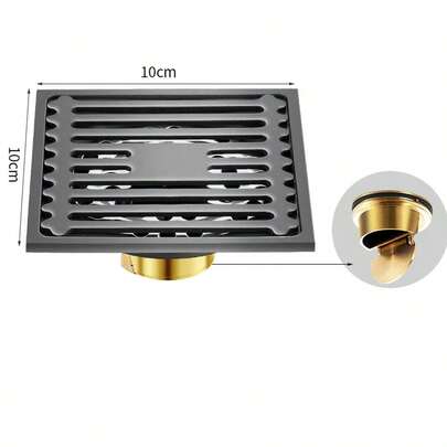 地漏；全铜地漏芯，304不锈钢淋浴房、洗衣机排水口，防虫，大容量排水，防异味。浴室 浴室配件 浴室工具
