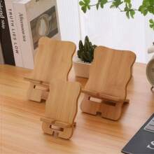 1pc Modern Minimalist Wooden Phone Stand - Multi-Functional Solid Wood Tablet Dock, Home Office Desk Holder, Lazy Charging Stand, Bedroom Living Room Study Decor, Compatible With All Smartphones & Tablets