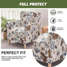 Local Delivery - Banquet Armchair Slipcover Printed Chair Covers With Arms Stretch Club Chair Slipcover Soft Armchair Sofa Covers Anti-Slip Furniture Protector For Dogs Pets Home Living Room Decor, 14 - A2 - 查看 2