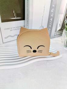Cartera con diseño en forma de gato de dibujos animados, monedero de mujer con múltiples ranuras para tarjetas, monedero de moda lindo de piel sintética, bolsa para tarjetas de gato para mujeres, pequeña y portátil, paquete de tarjetas con múltiples ranuras, hay múltiples colores para elegir, un pequeño regalo para familiares, amigos y seres queridos, y seres queridos para estudiantes, hombres, mujeres en el viaje diario, vacaciones, viajes, regalo de cumpleaños para novia, madre