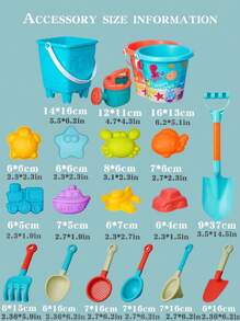 16 stuks zomer buiten strand speelgoed set (schep, ), cartoon intellectuele bad speelset, emmer voor kinderen