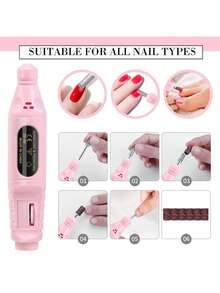 Professional Nail Salon Set, Includes UV/LED Nail Lamp (3 Timer Settings, LCD Display), Gel Curing Machine, Electric Nail Drill, Nail Files, Home & Salon Manicure Tool Kit