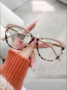 1 件装复古猫眼撞色镜框个性化 TR 材质无压力舒适缓解疲劳非处方眼镜