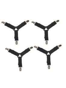 4 Stücke verstellbare Bettlaken- & Tagesdeckenhalter - aus Nylon, ohne Strombedarf - perfekt für Sofabezüge, Tischdecken & Zeltclips