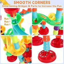 50/76/93/113/142/197pcs Large Size Marble Race Track Toys, Colorful Track Pipe Blocks, Creative Construction Toys For Ages 3+,Building Blocks Game For Girls Boys Christmas Stocking Stuffers Gifts (Colours And Details Are Random) - Multicolor - View 6
