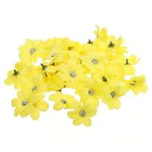 Faux Silk Multi-Layered Handmade Artificial Flowers Purple White Pink Bulk - Yellow - View 1