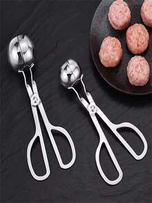 2 件不锈钢不粘易清洁肉丸制作器、整形器、蛋糕球器、饼干面团勺、厨房勺、小厨房工具、厨房必需品、S/L
