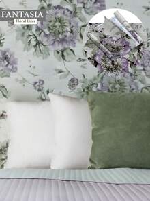 Washable Adhesive Wallpaper Roll Fantasy Floral Home Decor Bedroom Removable Wall 45cmx10M - HOA TÍM - Xem 1