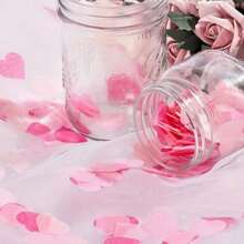 500pcs Romantic Pink Heart Shaped Flower Petals, Suitable For Valentine's Day, Wedding, Anniversary, Birthday, Graduation Ceremony And Bridal Party - Multicolor - View 5