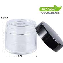 30 Pack 4 OZ Plastic Jars Round Clear Cosmetic Container With Black Lids, Slime Jars For Lotion, Cream, Ointments, Makeup, Eye Shadow, Rhinestone, Samples, Pot, Travel Storage - Multicolor - View 12