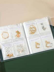 1pc Frosted Transparent Jewelry Storage Album With 20/84 Anti-Oxidation Dust-Proof Storage Bags, For Organizing Rings, Earrings, Necklaces And Cosmetics, Best Holiday Gift, Portable