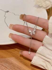 1 pièce Pendentif papillon exquis, collier délicat, design minimaliste chaîne claviculaire