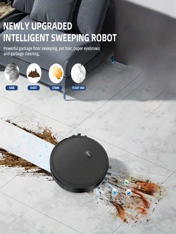 1pc Vacuum Cleaner, Auto Cleaning Sweeping Robot, Small Vacuum Cleaner, Convenient Auto Cleaning Mop Sweeping Machine, Home Floor Cleaning Mop, Clean Pet Hair Home Cleaning Tool