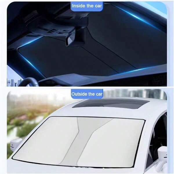 Car Windshield Sun Shade Cover Front Window Sun Visor Protection Foldable Car Curtains For Summer Cooling UV Refletive
