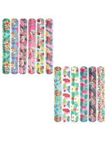 6PCS/12PCS/24PCS Hawaiian Slap Bracelets Hawaiian Theme Hawaiian Party Favors For Summer Beach Party Favors, Colorful Patterns Tropical Luau Party Favors Decorations 12 Different Pattern Design, Flamingo Beach Fruits For Summer Beach Game Prizes,Party Favours,Slap Bracelets,Party Favors,Gift Bag Stuffing, Wrist Decoration Gift Prize Supplies,Party Favors - Multicolor - View 13