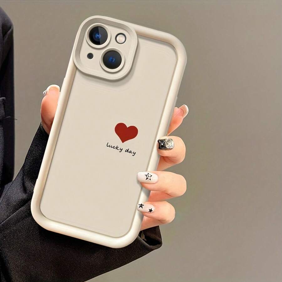 Lucky Heart Ladder Simple Phone Case For IPhone 11 12 13 14 Pro Max - Transparent Without Image - View 1