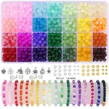 420颗8毫米/1200颗6毫米玻璃珠首饰制作套装，适用于DIY手链、项链、耳环、工艺品、礼品（颜色随机） - 彩色 - 查看 16