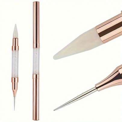 Dual End Nail Rhinestone Picker Dotting Tool Rhinestone Pen Tool Dual Tips Pick Up Applicator Nail Dotting Pen Wax Tip Beads Stones Gems Crystals Studs Picker,Suitable For Professional Nail Technicians And Beginners, High-Quality DIY Tools,Nail Supplies,Nail Tools,Nail Art Tools,Back To School,Nails,Nail Tools For Press On Nails