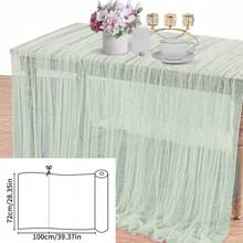 Șervețel de masă din tul alb cu perle, 1 bucată, țesătură din dantelă cu perle pentru arcadă de nuntă, fundal de petrecere, decor de masă, piesă centrală de masă, cadouri pentru ziua de naștere, absolvire, decorațiuni pentru petrecere, burlăcițe, vară, plajă, înapoi la școală, rechizite școlare, decor de cameră