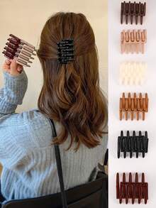 1件装女士纯色交叉发夹，简约发型工具，日常佩戴发饰，美发工具，理发店美容旅行必备，美发产品，护发，发饰，发型套装，理发店美容旅行必备美发工具套装，美发产品，护发，发饰 - 彩色 - 查看 9