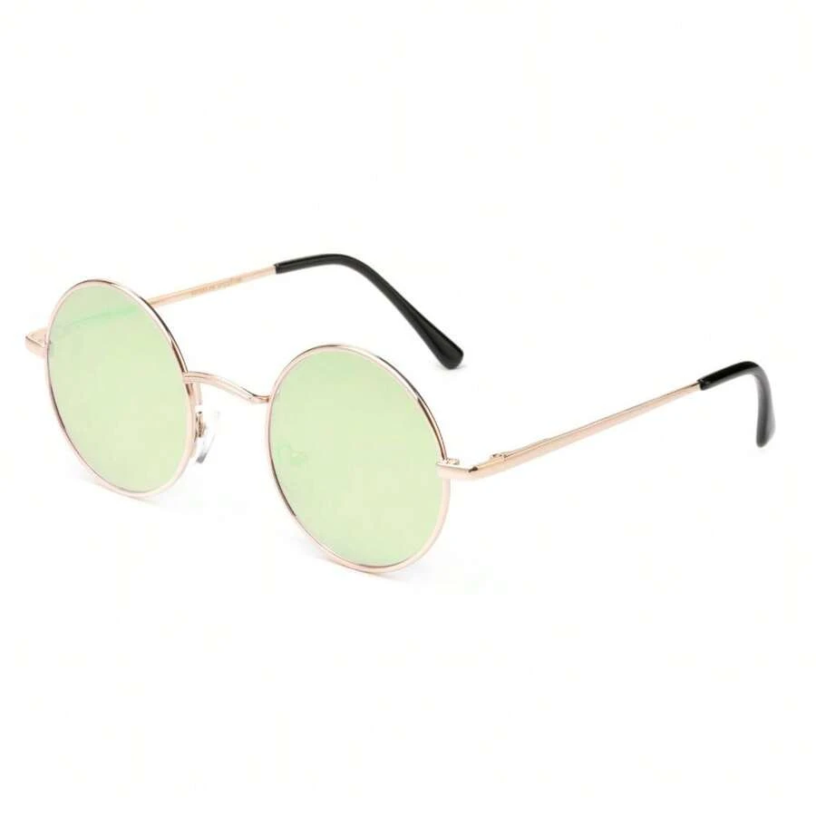 John Lennon Style Sunglasses Round Retro Vintage Style 60s 70s Hippie Glasses - Gold.Yellow - View 1