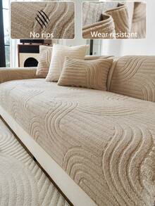 1 件四季沙发垫套，现代简约防滑沙发座椅保护套，防尘可洗沙发套，柔软防褪色，宠物友好，适合 L 型沙发和 1/2/3/4 座沙发 - 卡其色 - 查看 2